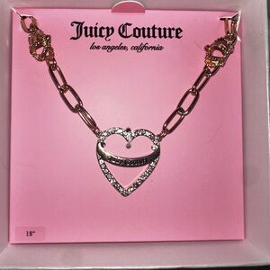 Juicy Couture Gold Heart and Crown Necklace with gift box